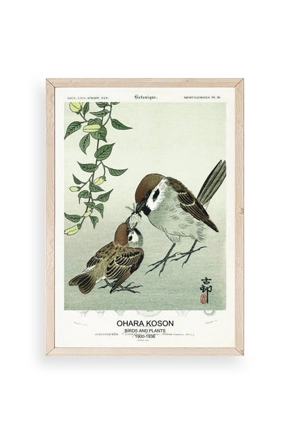 Kuşlar Ahşap Çerçeveli Tablo 23 x 30