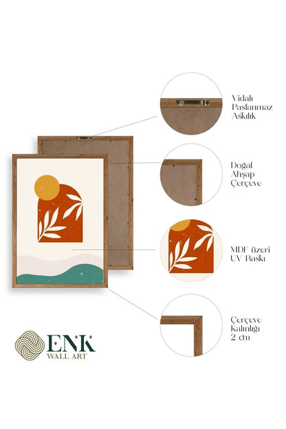 Manzara Üçlü Ahşap Çerçeveli Tablo 17 x 23