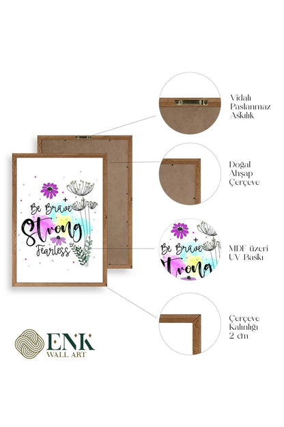 Motto Ahşap Çerçeveli Tablo 50 x 70