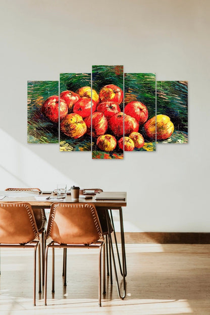 Meyveler Retro 5 Parçalı Mdf Tablo 60 x 100