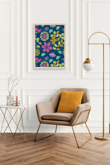 Çiçekler Ahşap Çerçeveli Tablo 23 x 30