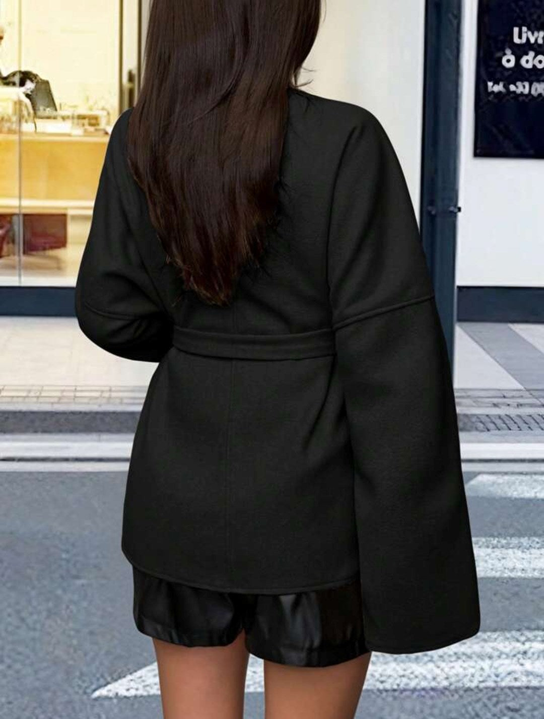 Bağlama Detaylı Rahat Kalıp Kaşmir Hırka/Ceket