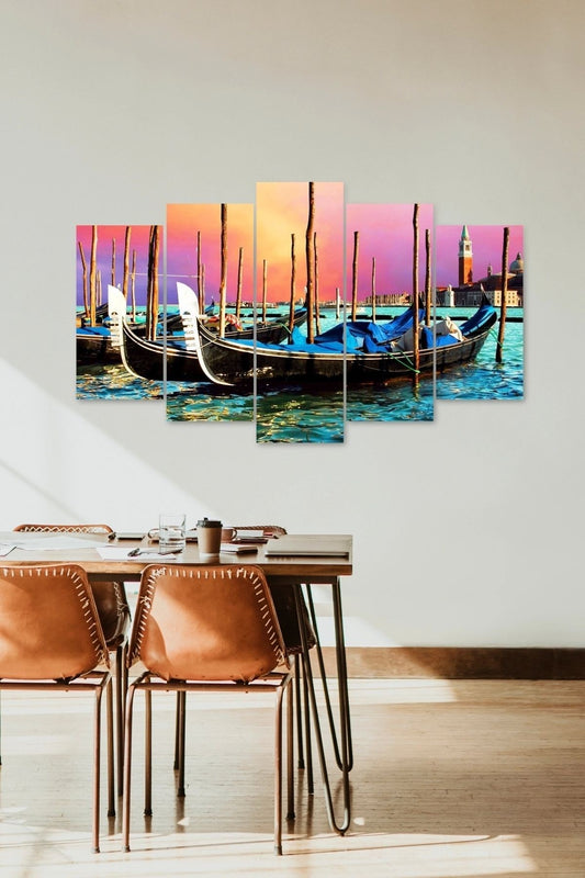 Deniz Manzarası 5 Parçalı Mdf Tablo 60 x 100