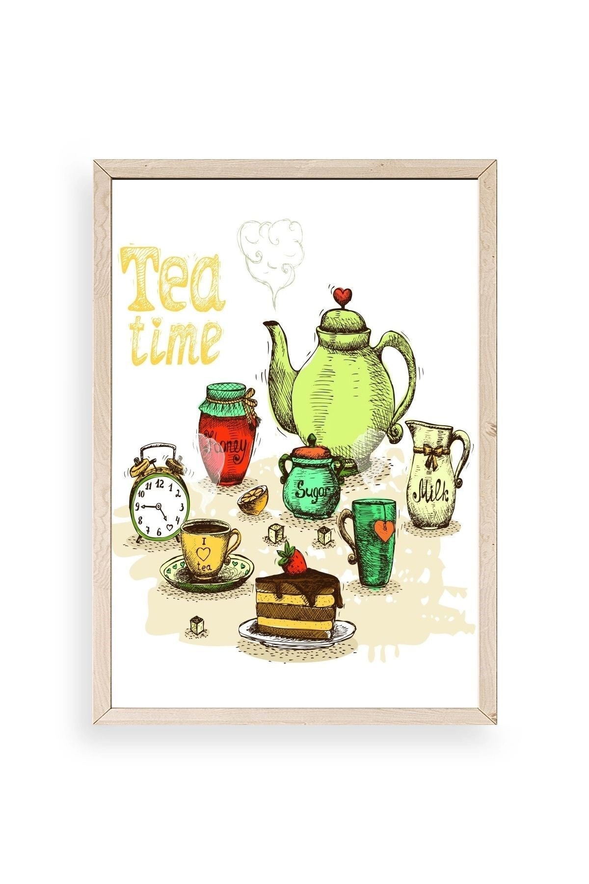 Çay Vakti Ahşap Çerçeveli Tablo 23 x 30