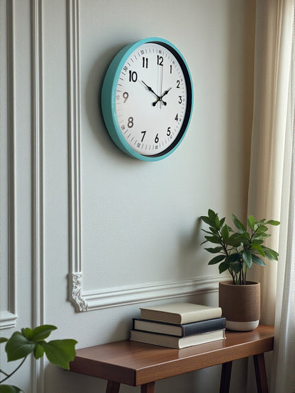 Zentime 36 Cm Turkuaz Dekoratif Duvar Saati