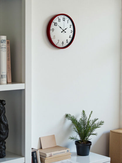 Zentime 36 Cm Kırmızı Dekoratif Duvar Saati