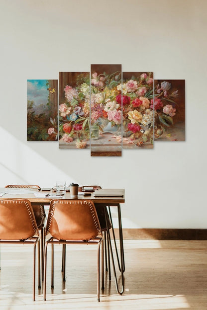 Çiçekler 5 Parçalı Mdf Tablo 60 x 100