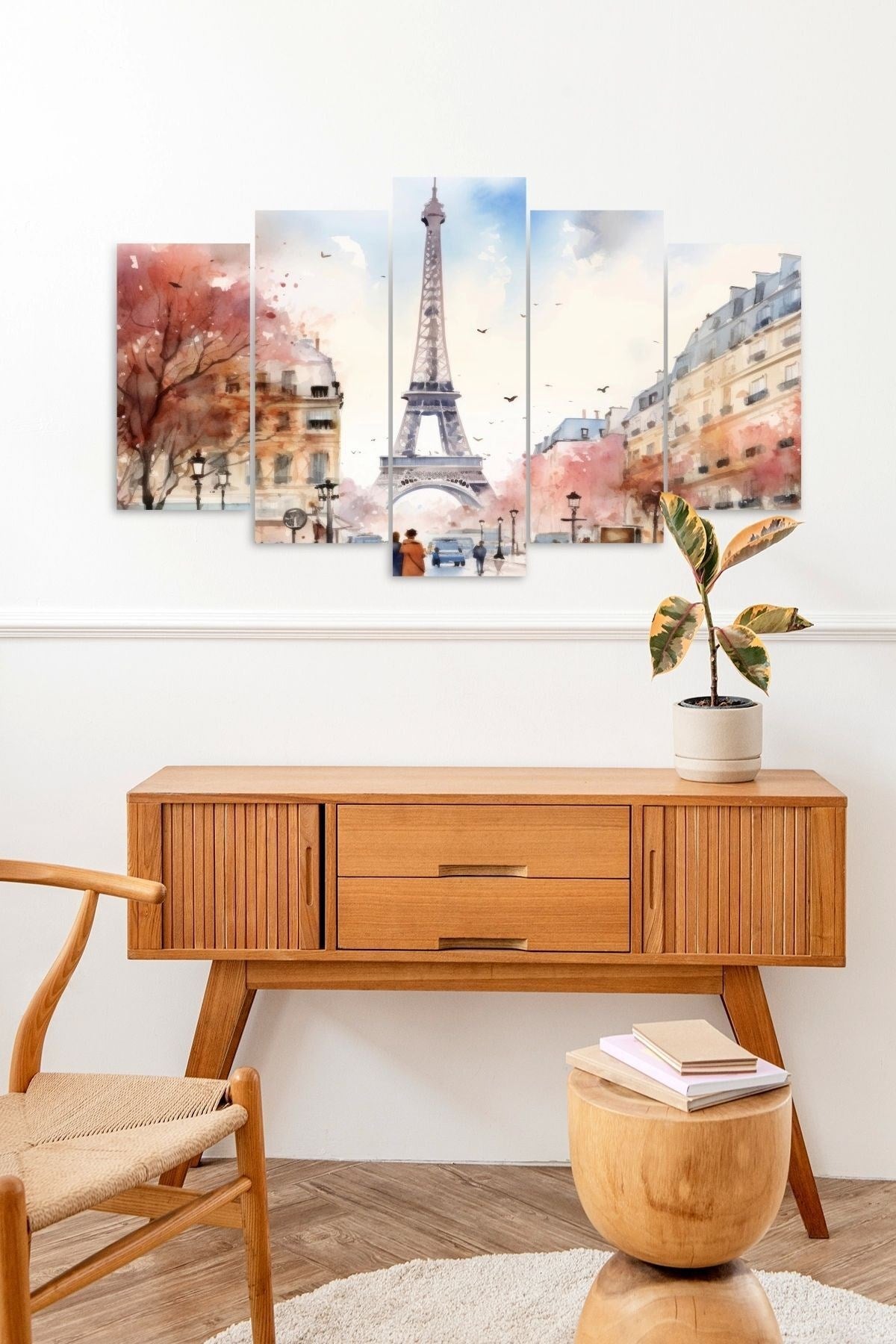 Şehir Manzarası 5 Parçalı Mdf Tablo 60 x 100