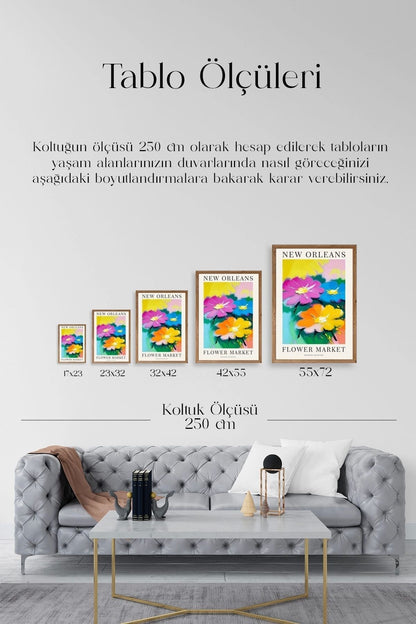 Çiçek Ahşap Çerçeveli Tablo 17 x 23