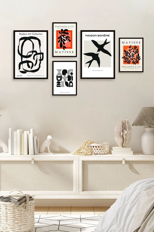 Ünlü Tablo Seti 5'li Tablo 30 x 40