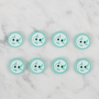 Loren Crafts yeşil 8 li balık düğme - 578