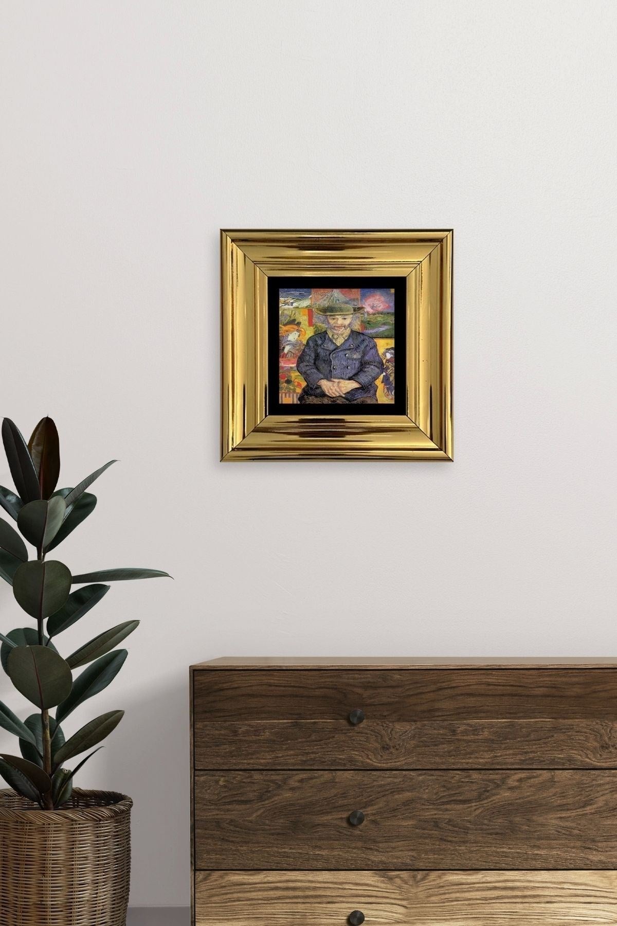 Van Gogh Çerçeveli Taş Tablo 20 cm