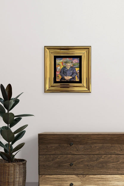 Van Gogh Çerçeveli Taş Tablo 20 cm