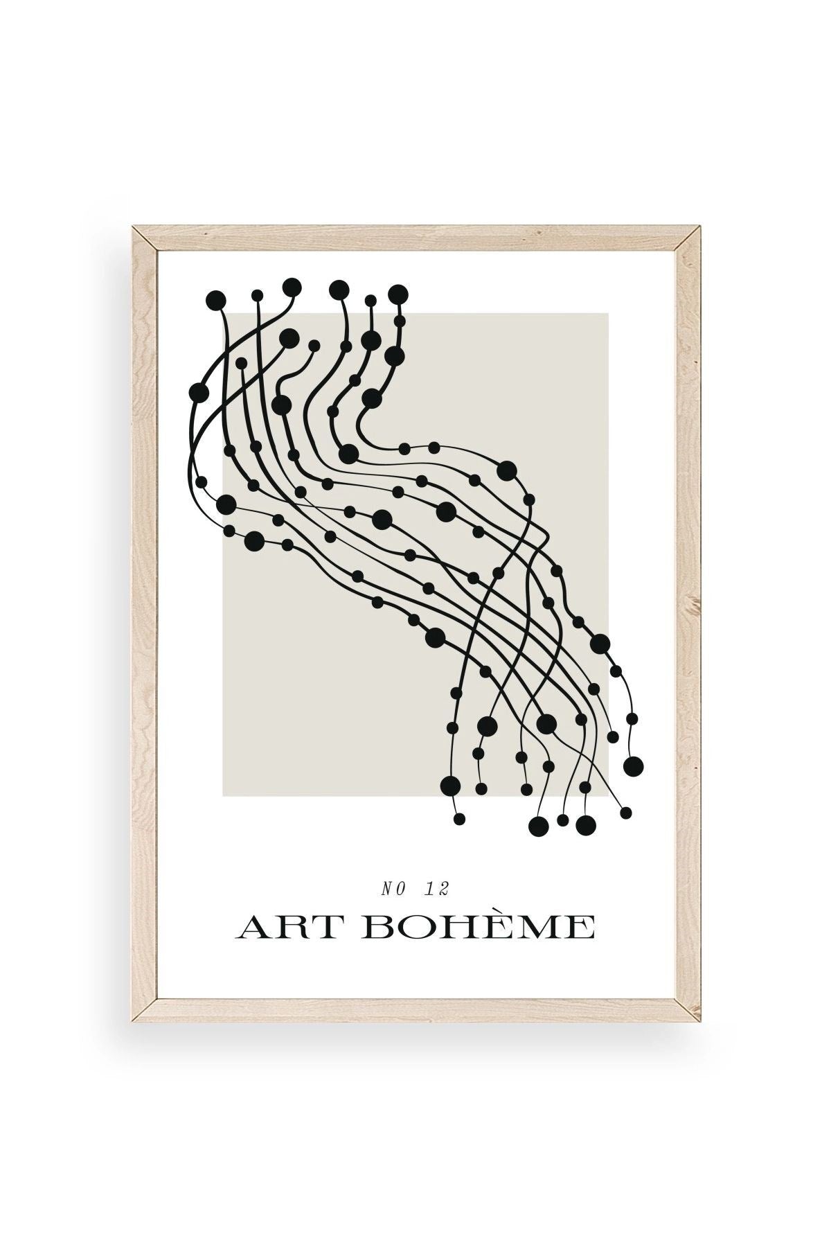 Soyut Ahşap Çerçeveli Tablo 23 x 30