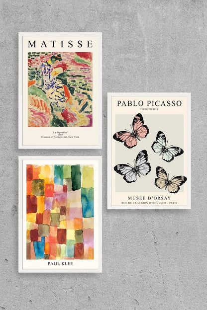 Matisse Üçlü Ahşap Çerçeveli Tablo 50 x 70