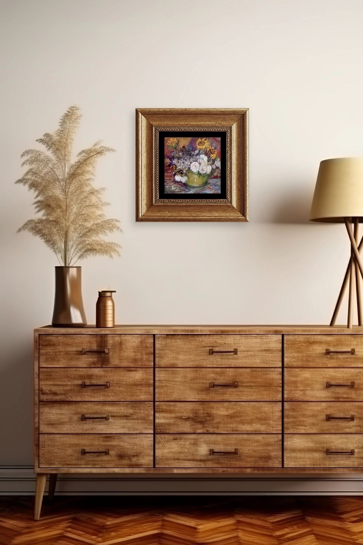 Van Gogh Çerçeveli Taş Tablo 20 cm