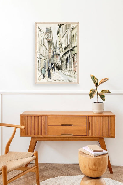 Rue Damitte Ahşap Çerçeveli Tablo 17 x 23