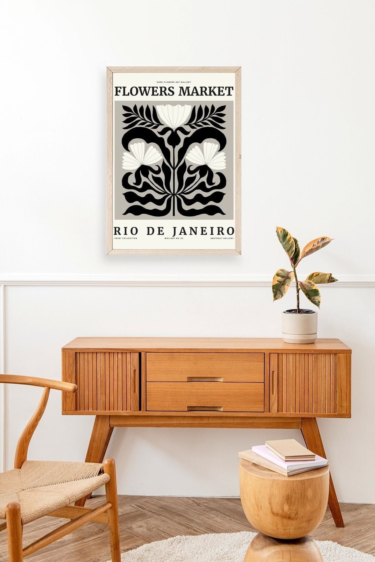 Çiçek Ahşap Çerçeveli Tablo 30 x 42