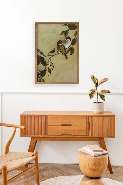 Kuş Ahşap Çerçeveli Tablo 50 x 70