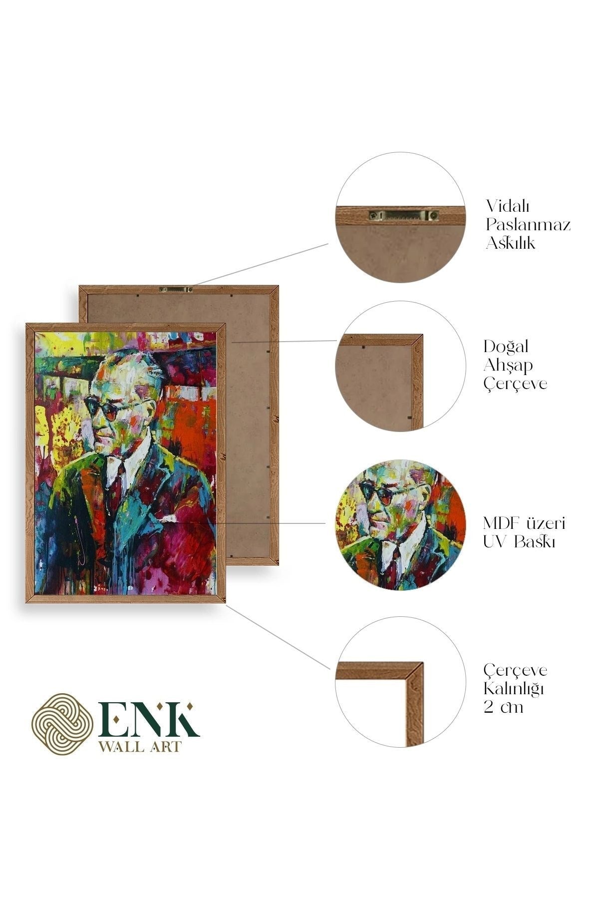 Atatürk Ahşap Çerçeveli Tablo 50 x 70