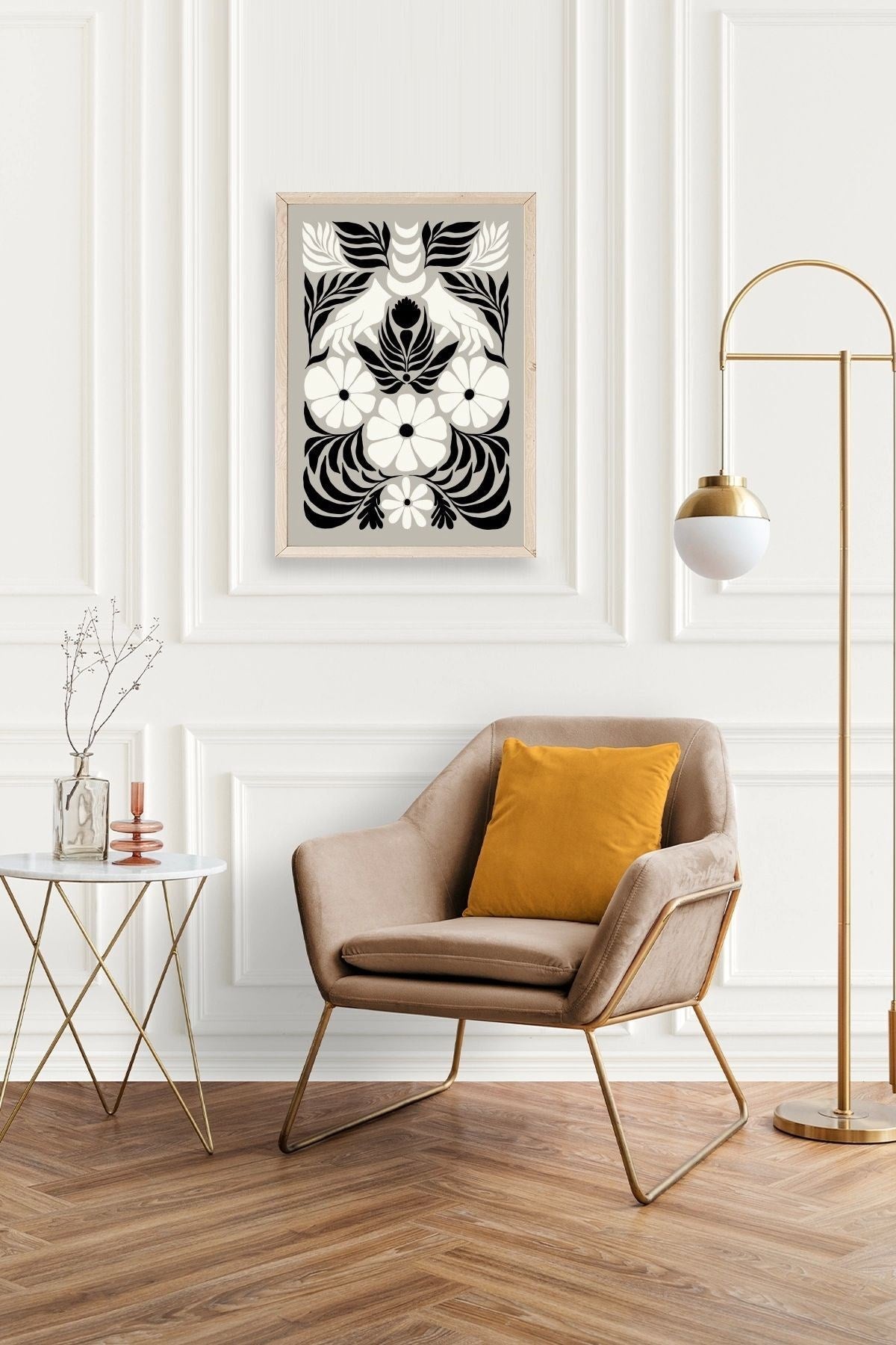 Çiçek Ahşap Çerçeveli Tablo 30 x 42