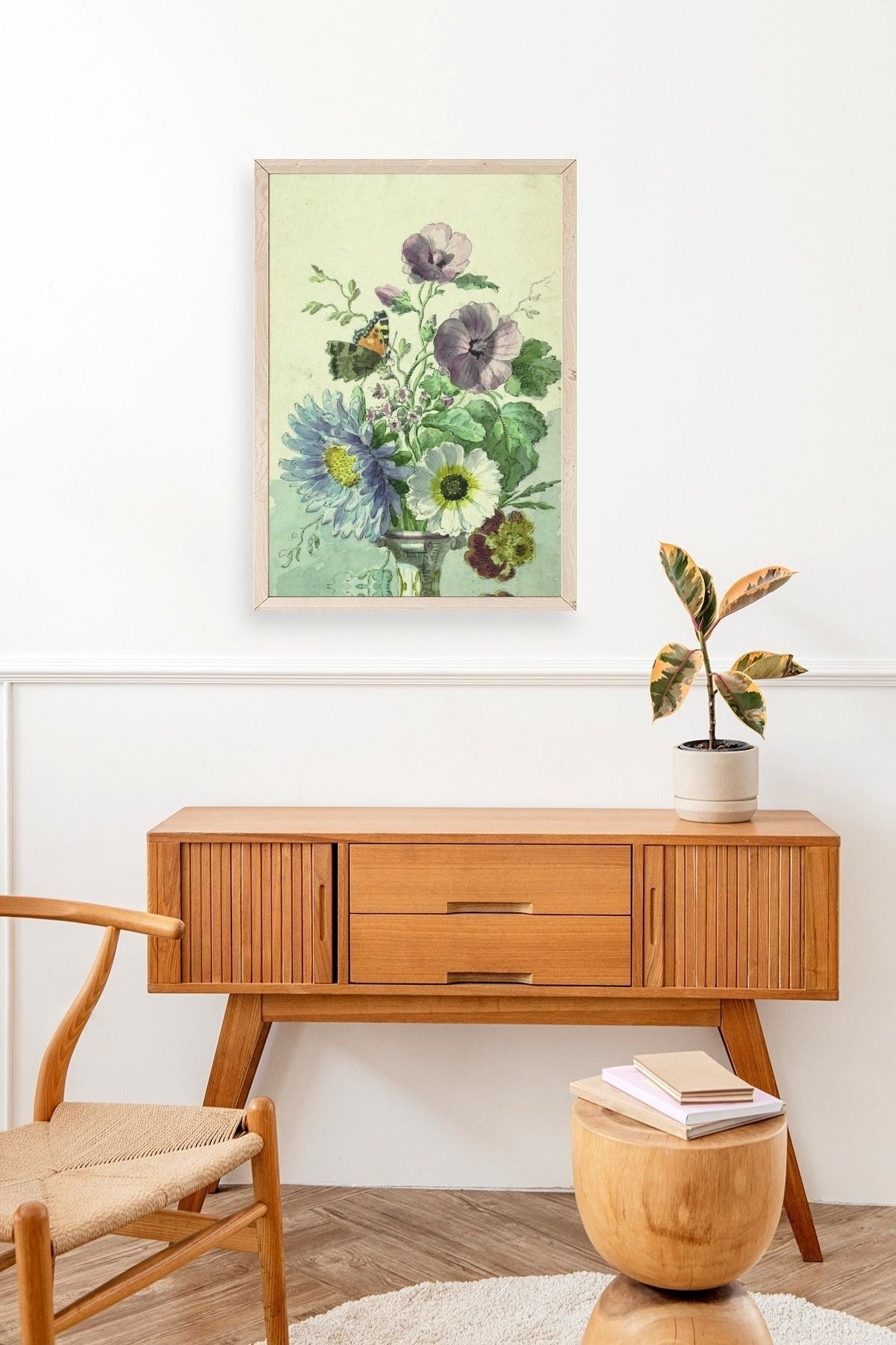 Çiçekler Ahşap Çerçeveli Tablo 23 x 30