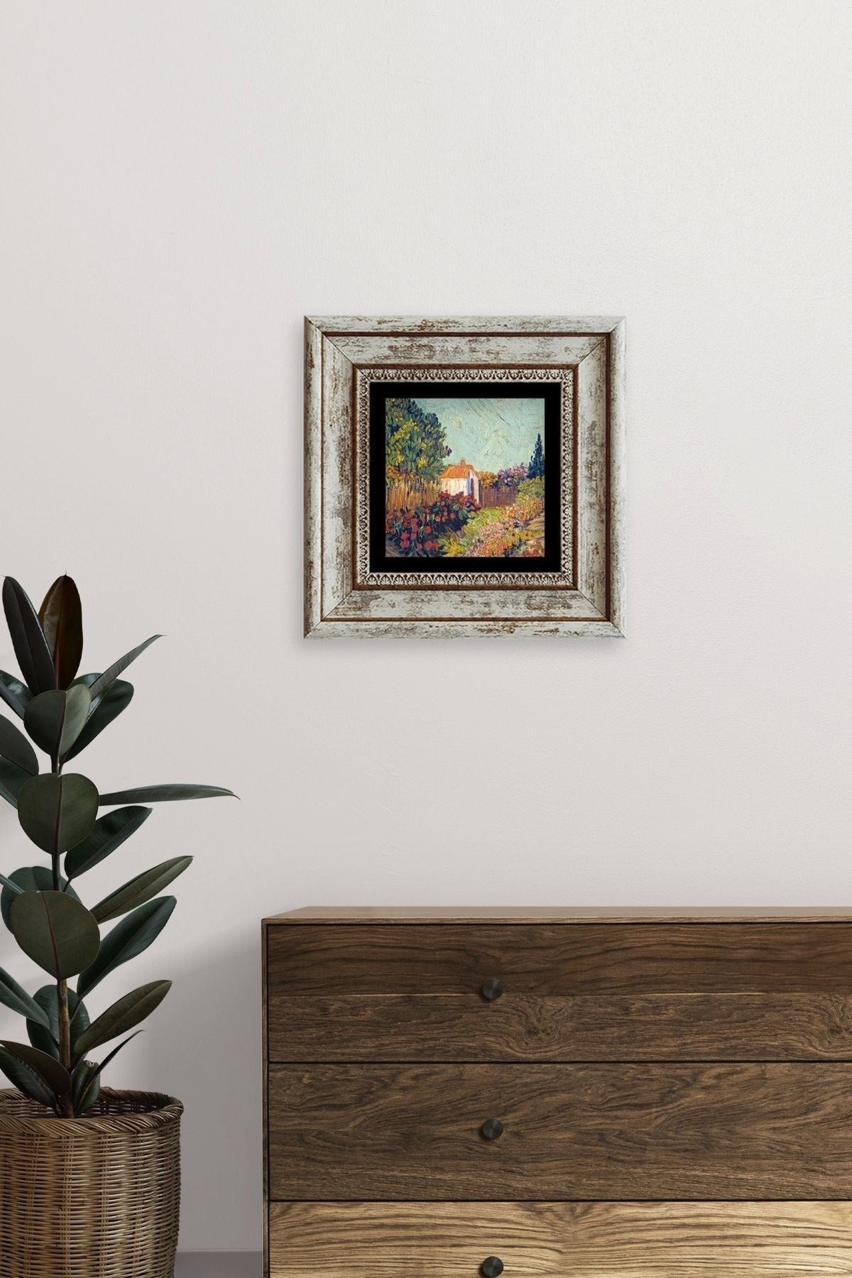 Van Gogh Çerçeveli Taş Tablo 20 cm