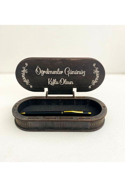 Öğretmenler Gününe Özel Tasarımlı Ahşap Kalem Kutusu