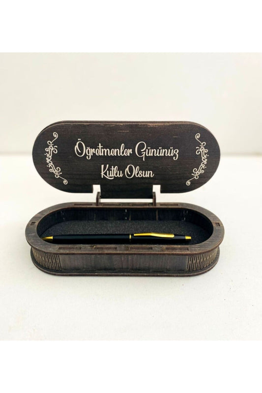 Öğretmenler Gününe Özel Tasarımlı Ahşap Kalem Kutusu