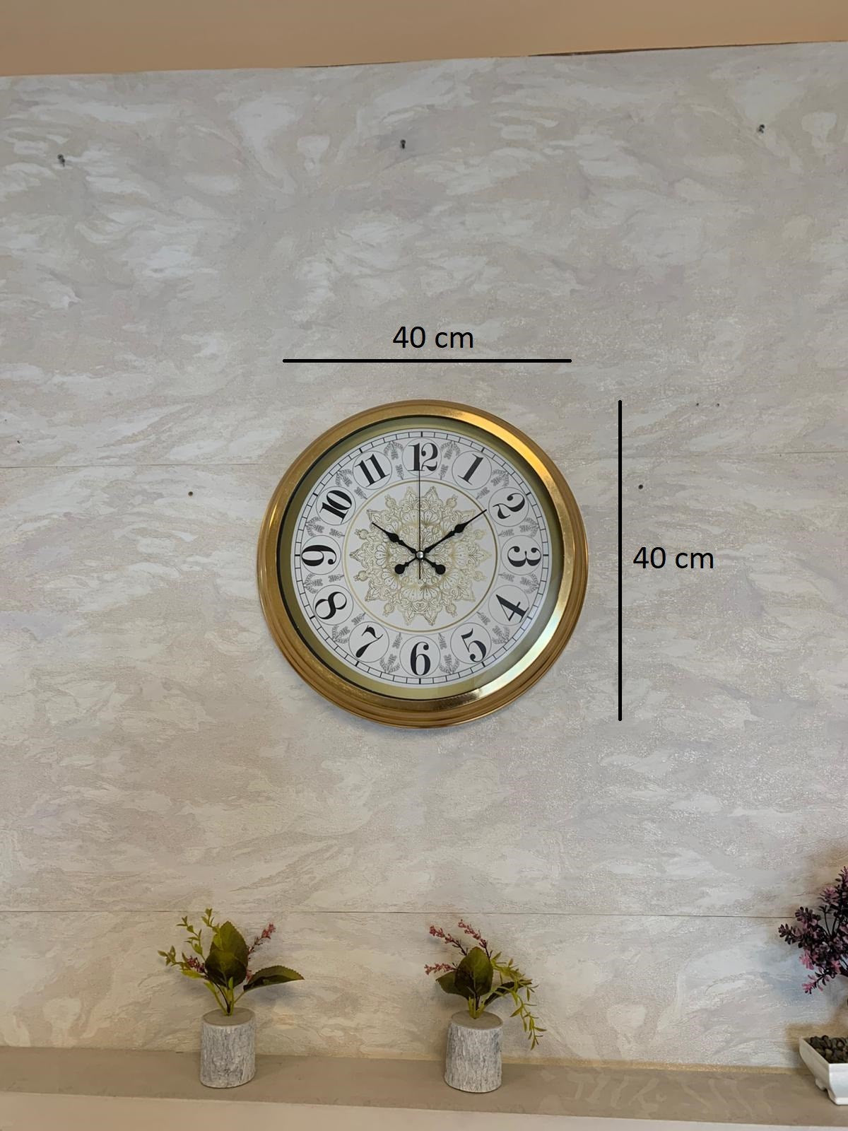 Zentime 40 Cm Gold Lüks Duvar Saati