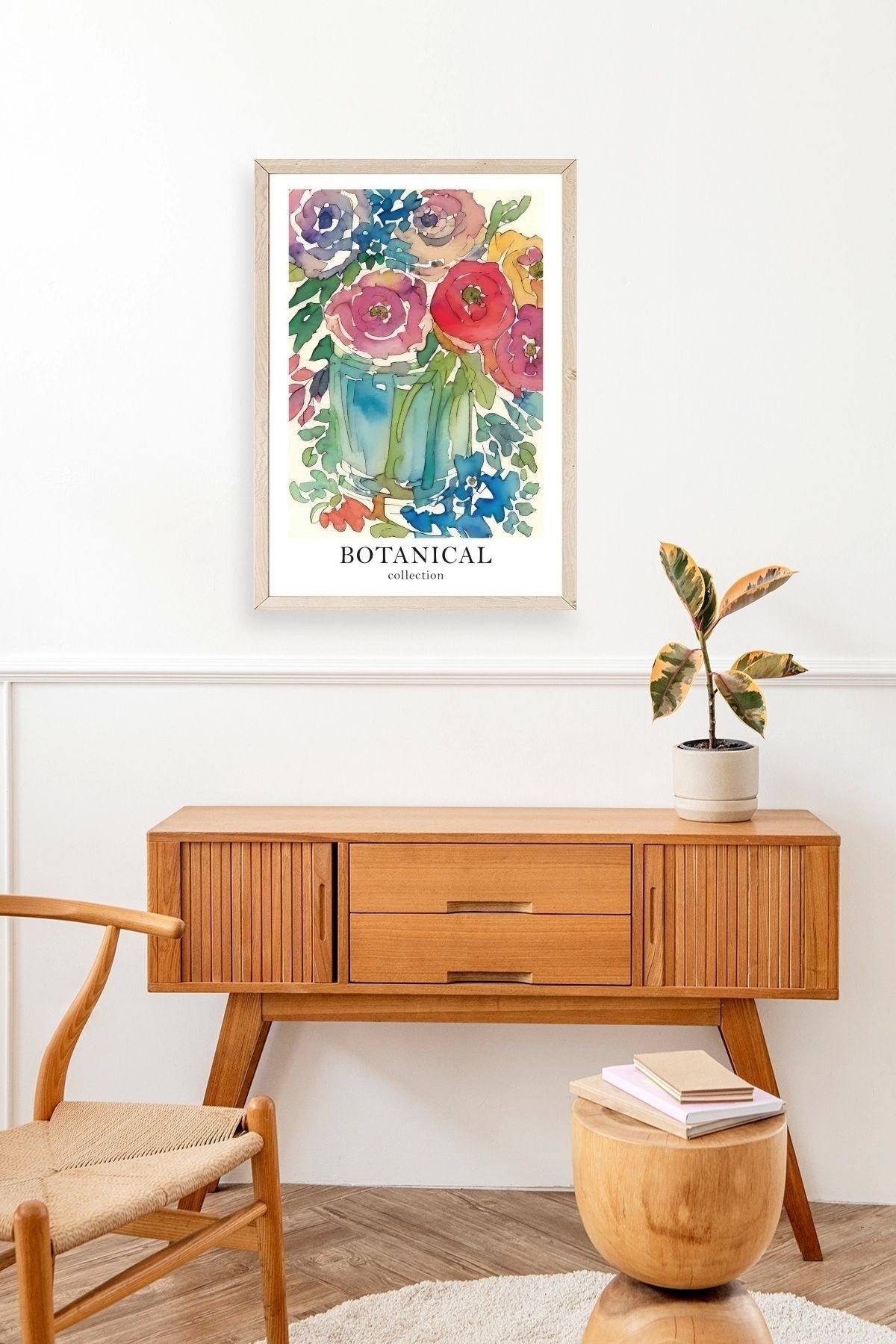 Çiçek Ahşap Çerçeveli Tablo 30 x 42