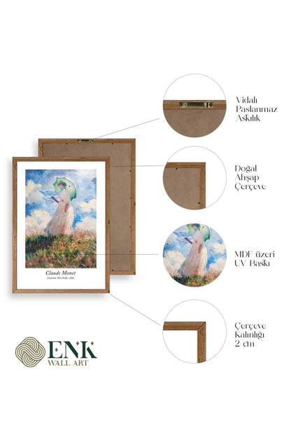 Claude Monet Ahşap Çerçeveli Tablo 30 x 42