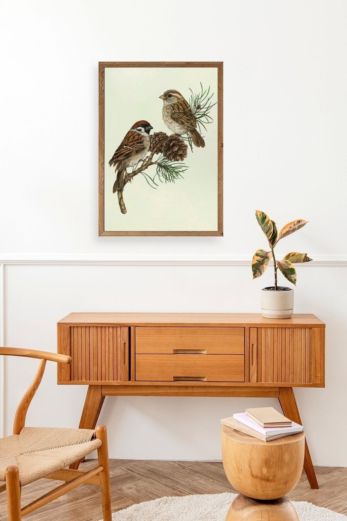 Kuş Ahşap Çerçeveli Tablo 17 x 23