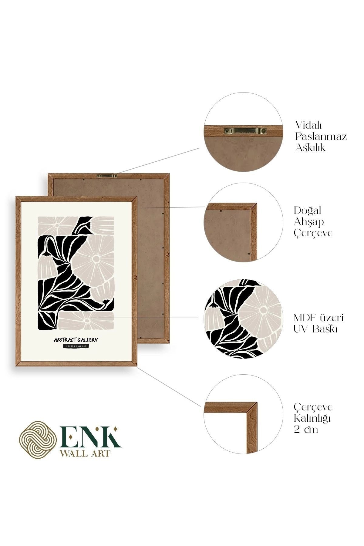 Çiçek Ahşap Çerçeveli Tablo 23 x 30