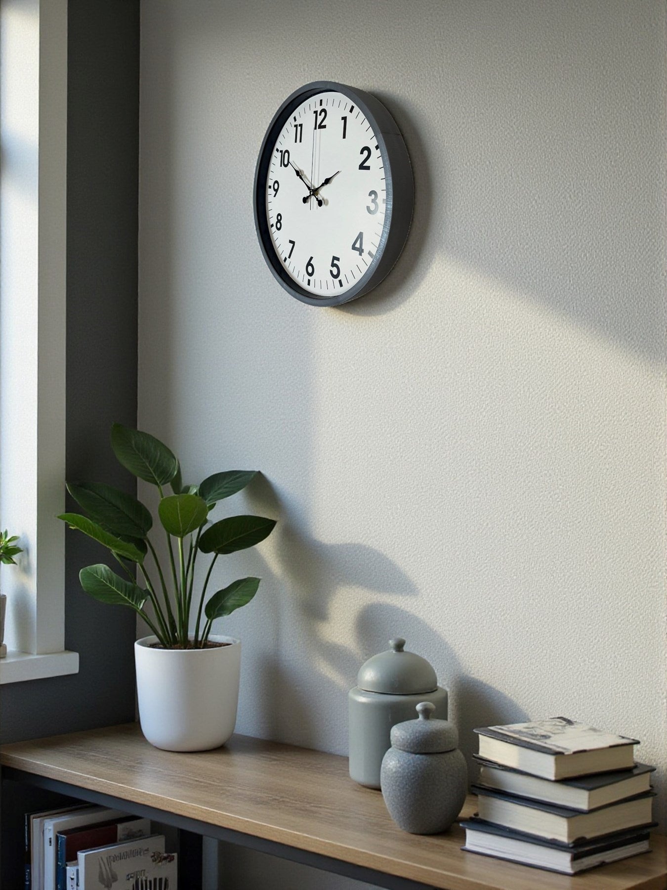 Zentime 36 Cm Gri Dekoratif Duvar Saati