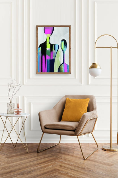 Soyut Ahşap Çerçeveli Tablo 23 x 30