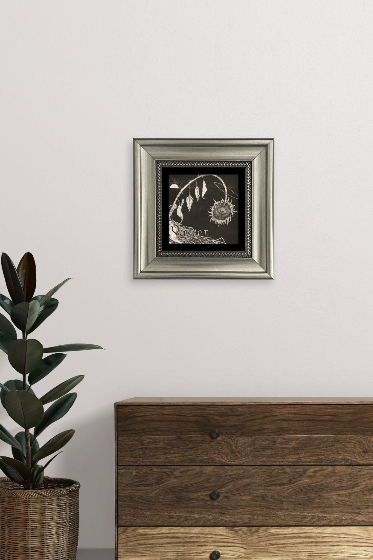 Van Gogh Çerçeveli Taş Tablo 20 cm