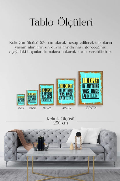 Motto Ahşap Çerçeveli Tablo 30 x 42