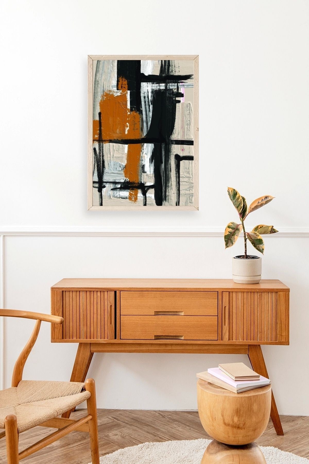 Modern Ahşap Çerçeveli Tablo 30 x 42