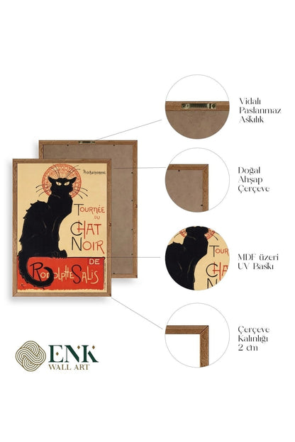Chat Noir Ahşap Çerçeveli Tablo 30 x 42