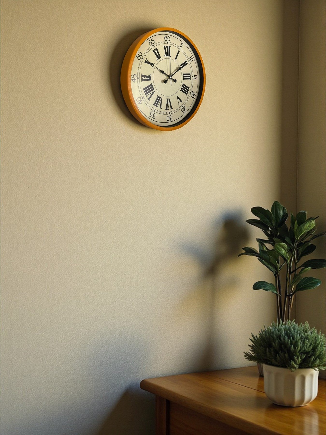 Zentime 36 Cm Turuncu Dekoratif Duvar Saati