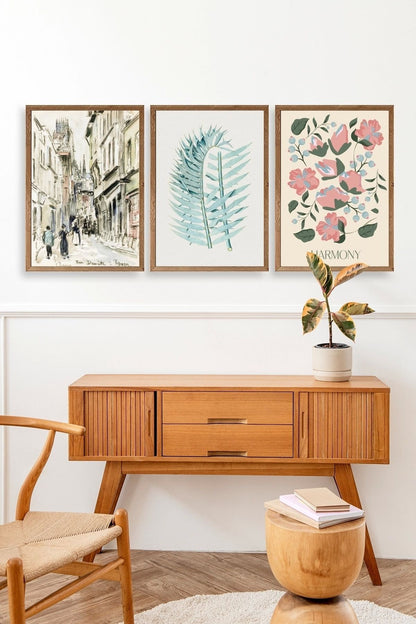 Harmony Üçlü Ahşap Çerçeveli Tablo 50 x 70