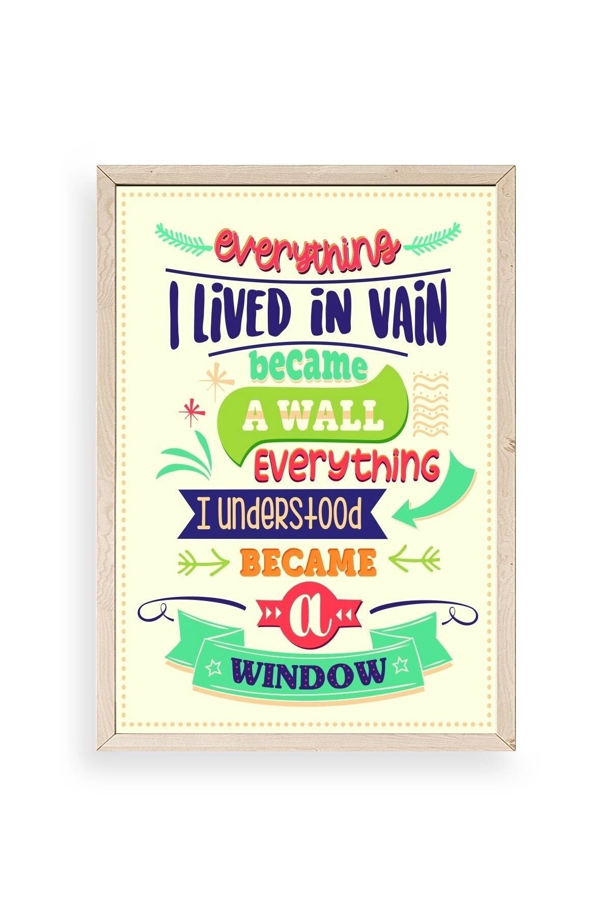 Motto Ahşap Çerçeveli Tablo 23 x 30