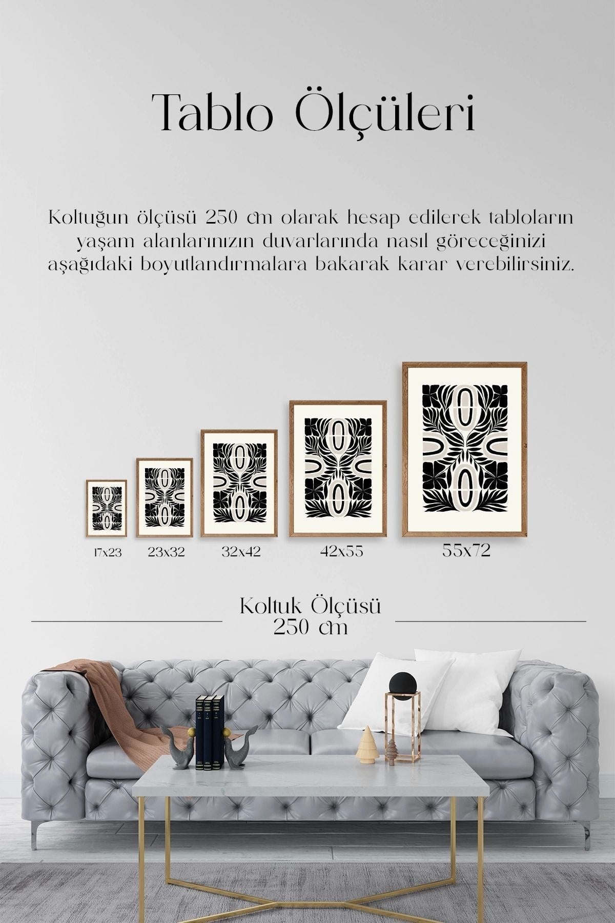 Soyut Ahşap Çerçeveli Tablo 30 x 42
