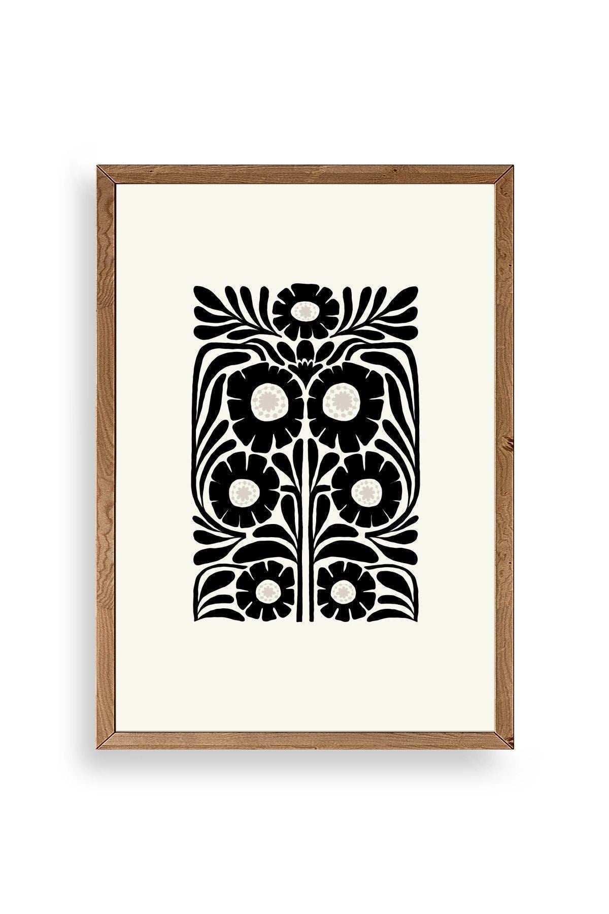 Çiçek Ahşap Çerçeveli Tablo 30 x 42