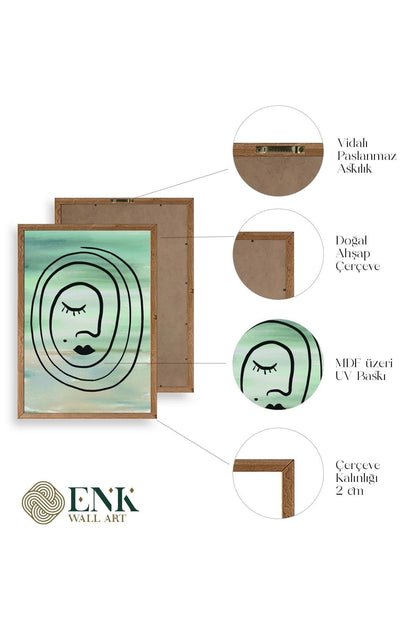 Soyut Ahşap Çerçeveli Tablo 23 x 30