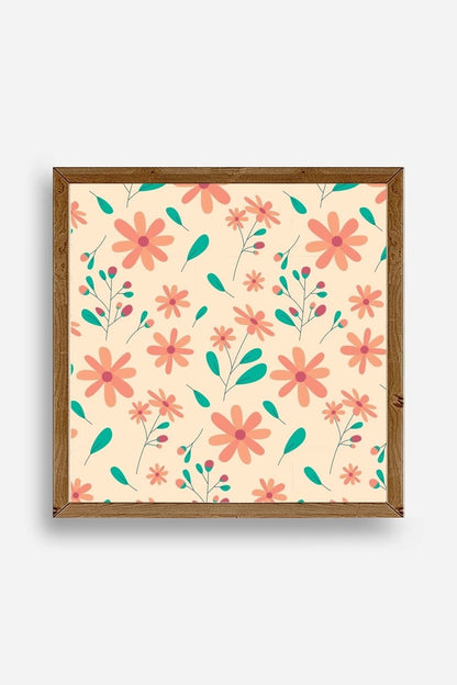Çiçek Ahşap Çerçeveli Tablo 50 x 50