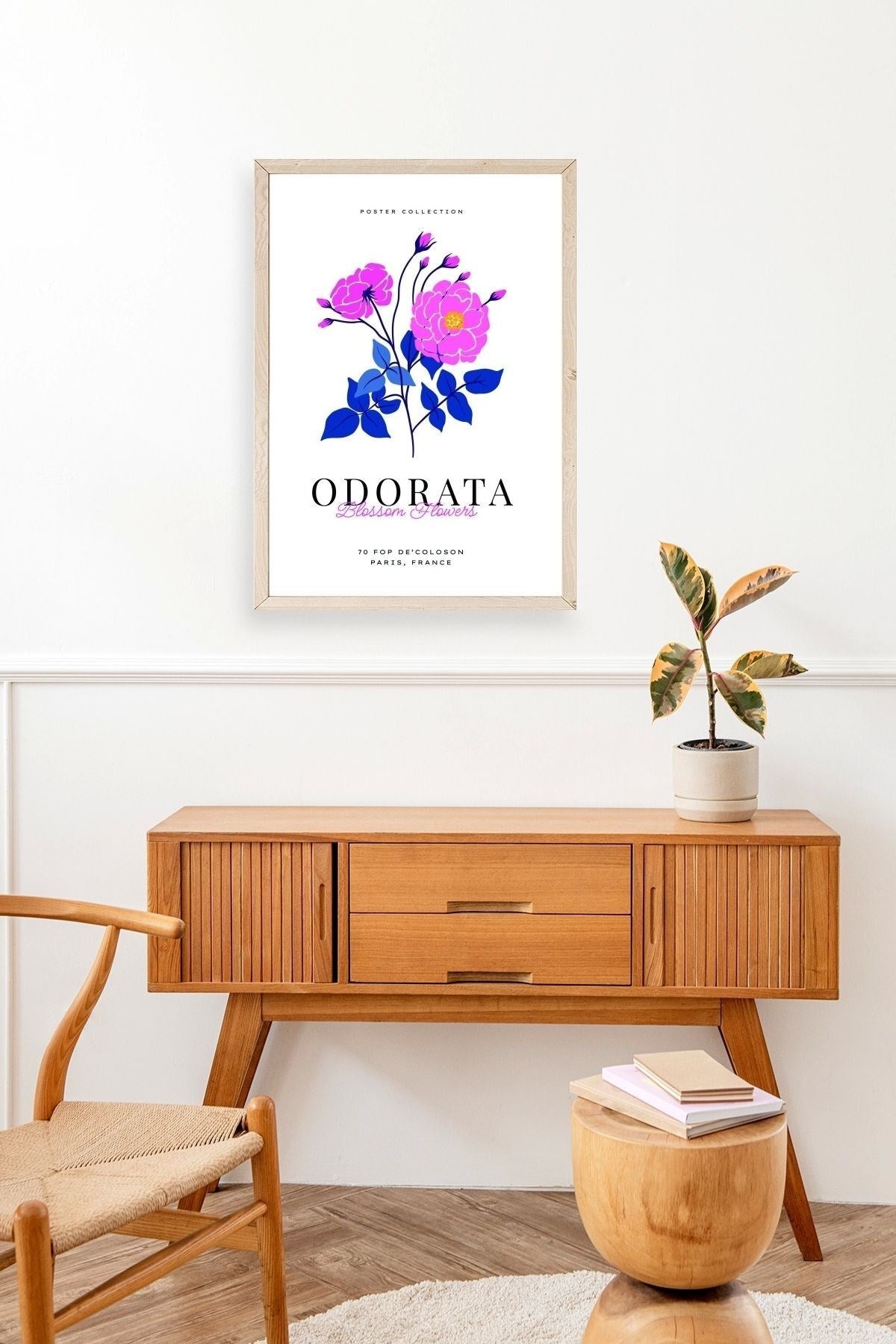 Çiçek Ahşap Çerçeveli Tablo 30 x 42