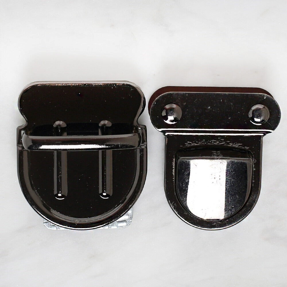 Loren Metal Çanta Kilidi Büyük Siyah