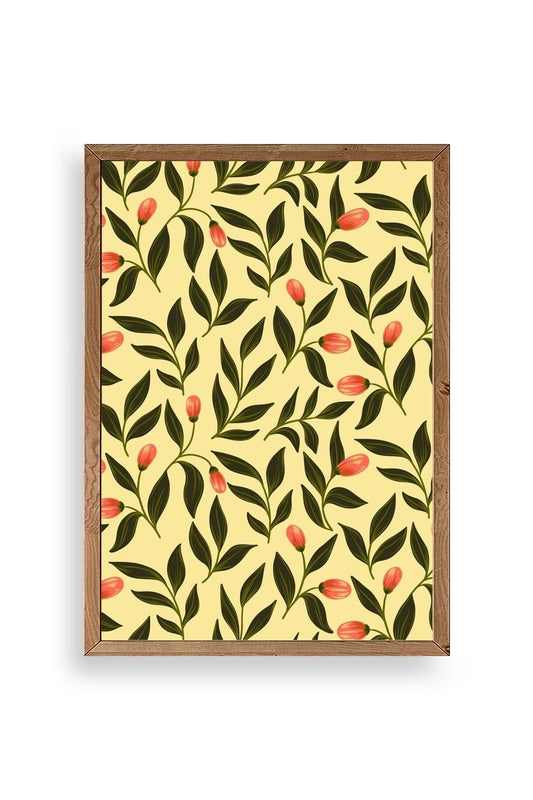 Yapraklar Ahşap Çerçeveli Tablo 50 x 70